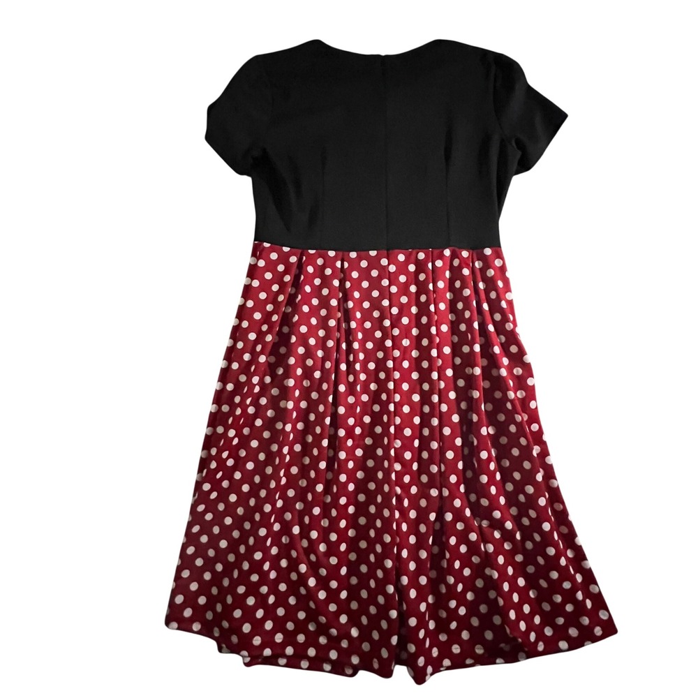 Oxiuly Fashion Minnie Dress Women XL Red Polka Dot Disneybound Retro Pockets - Picture 2 of 9
